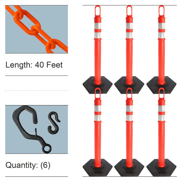Looper Delineator Posts Kits with Plastic Chain