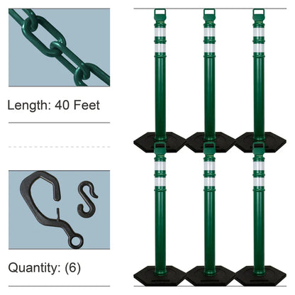Traffic Delineator Posts Kits with Plastic Chain