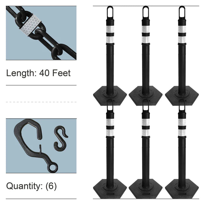 Looper Delineator Posts Kits with Reflective Chain