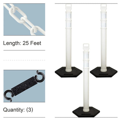 Traffic Delineator Posts Kits with Plastic Chain