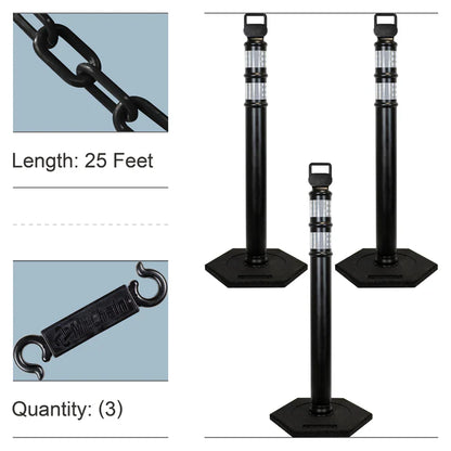 Traffic Delineator Posts Kits with Plastic Chain