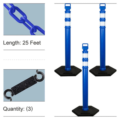Traffic Delineator Posts Kits with Plastic Chain
