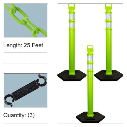 Traffic Delineator Posts Kits with Plastic Chain
