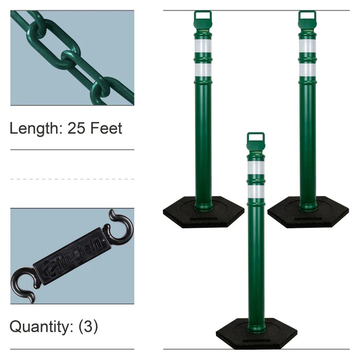 Traffic Delineator Posts Kits with Plastic Chain