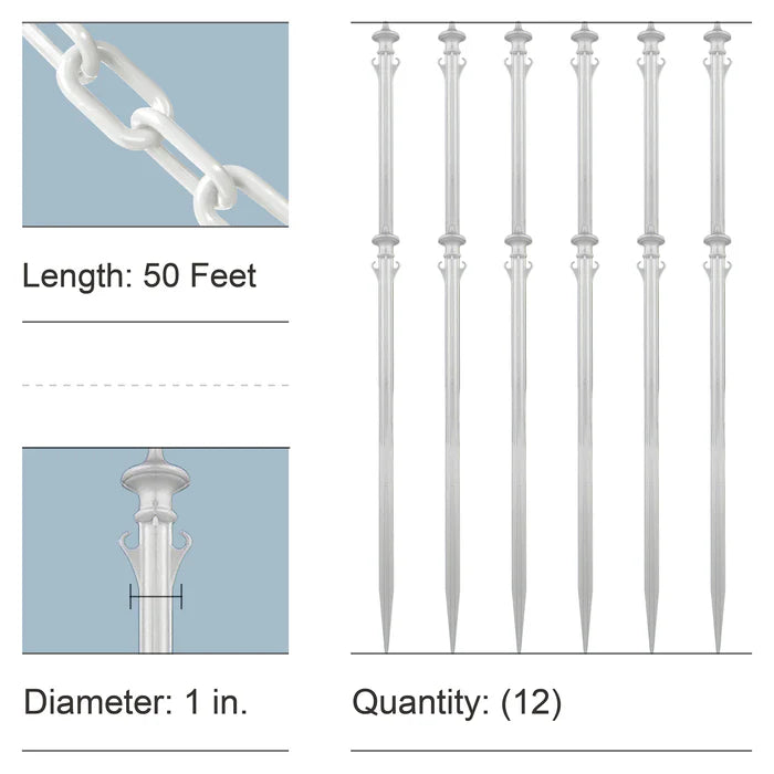 Colonial Ground Post Kits with Plastic Chain