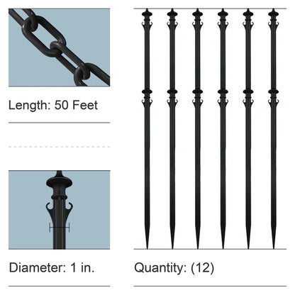 Colonial Ground Post Kits with Plastic Chain