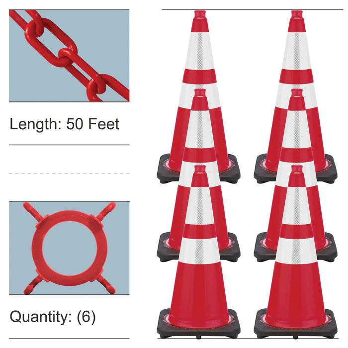 Reflective Traffic Cones & Chain Kit
