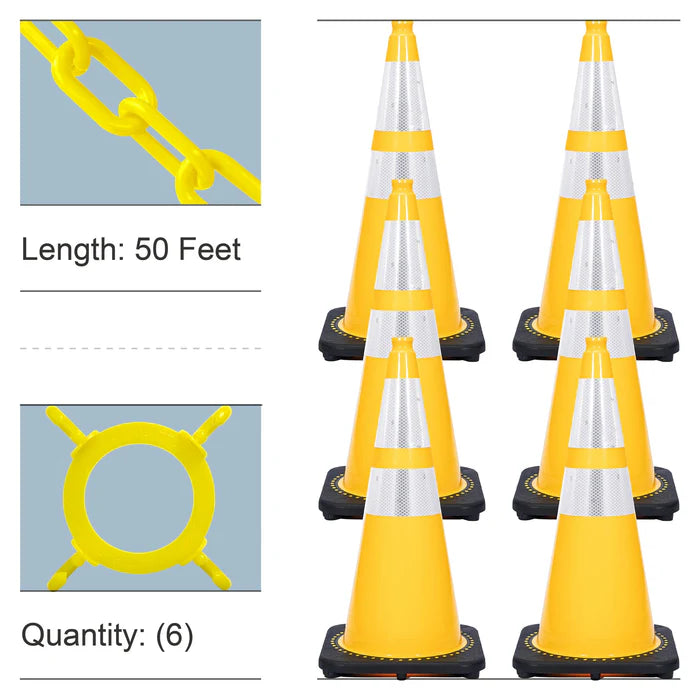 Reflective Traffic Cones & Chain Kit