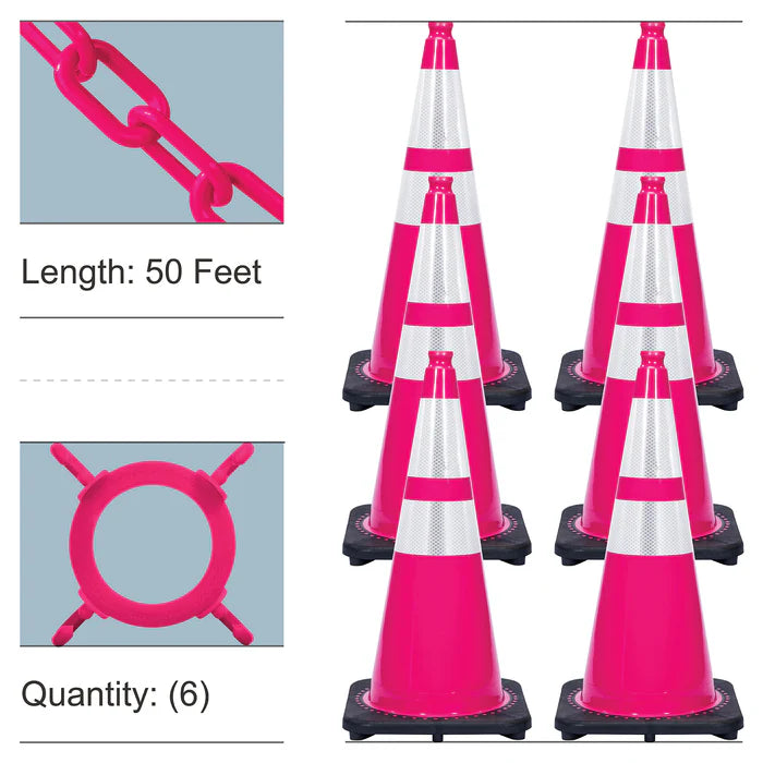 Reflective Traffic Cones & Chain Kit