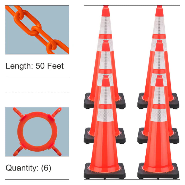 Reflective Traffic Cones & Chain Kit