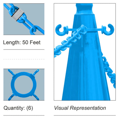 Cone Chain Connector Kit with Reflective Chain