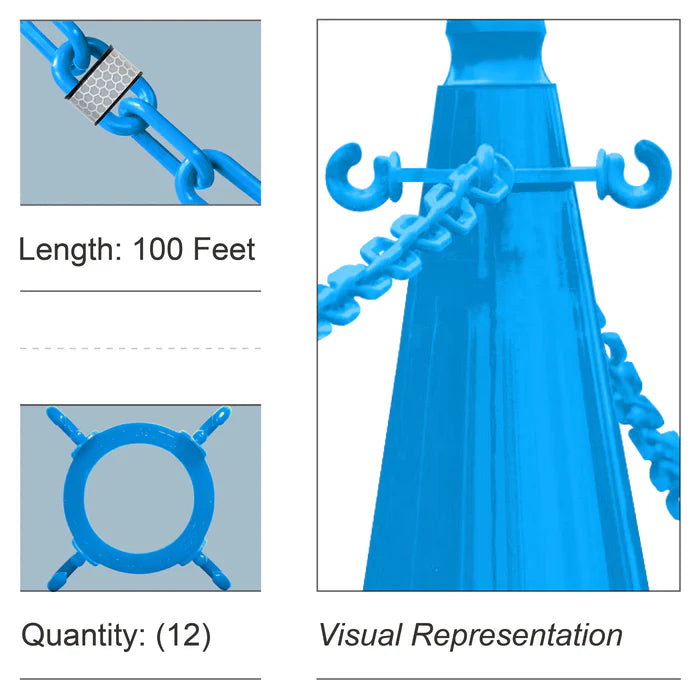 Cone Chain Connector Kit with Reflective Chain