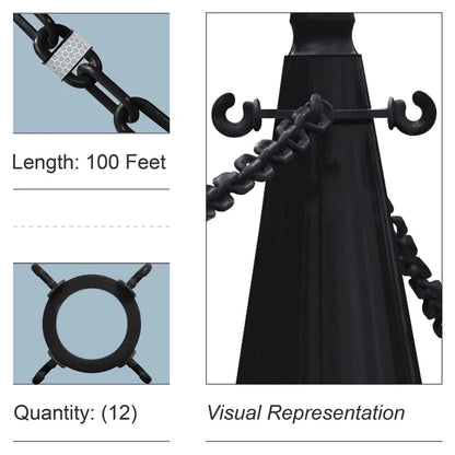 Cone Chain Connector Kit with Reflective Chain