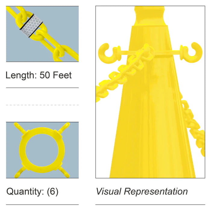 Cone Chain Connector Kit with Reflective Chain
