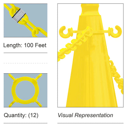 Cone Chain Connector Kit with Reflective Chain