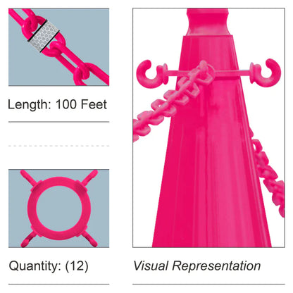 Cone Chain Connector Kit with Reflective Chain