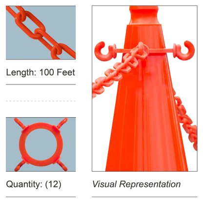 Cone Chain Connector Kit with Plastic Chain