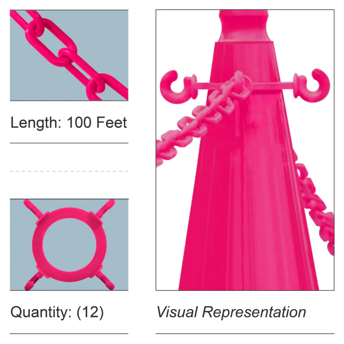 Cone Chain Connector Kit with Plastic Chain