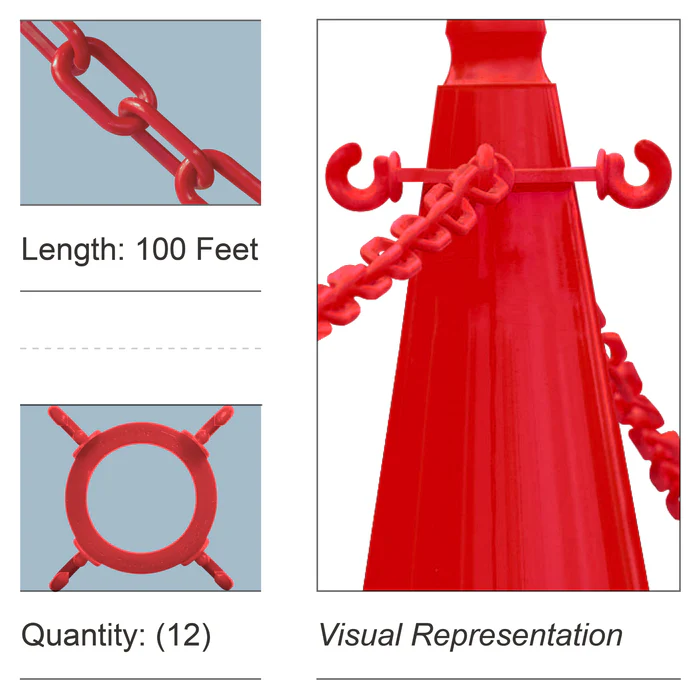 Cone Chain Connector Kit with Plastic Chain
