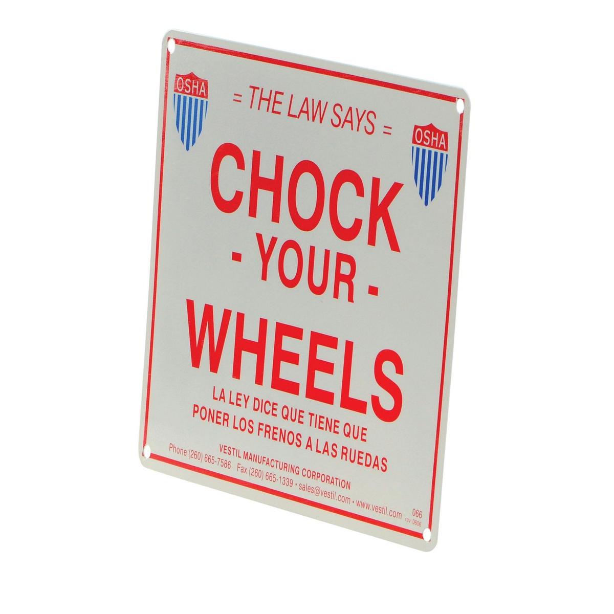 Aluminum Wheel Chock Signs