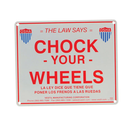 Aluminum Wheel Chock Signs