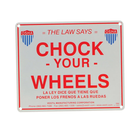 Aluminum Wheel Chock Signs