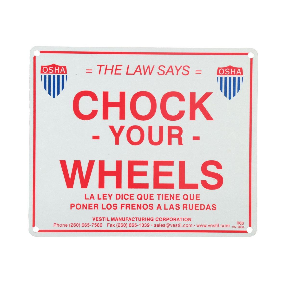Aluminum Wheel Chock Signs
