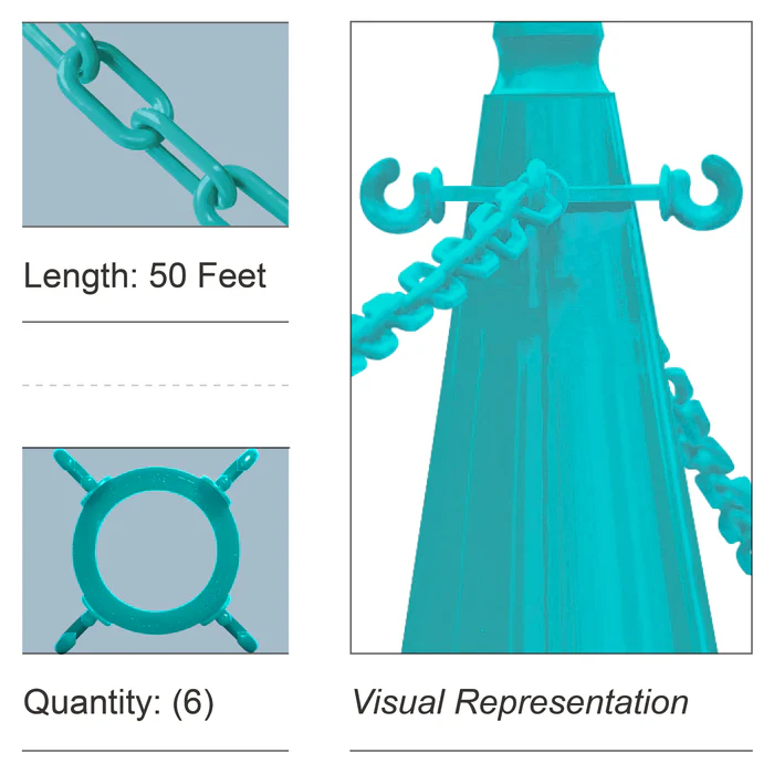 Cone Chain Connector Kit with Plastic Chain