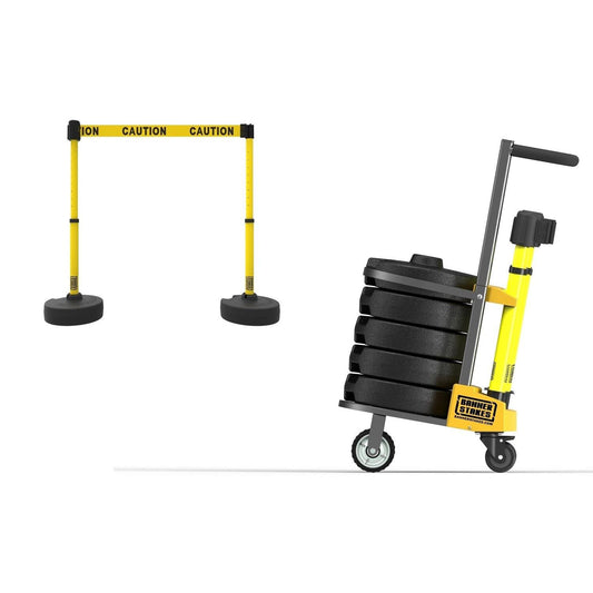 Metal/Plastic Web Barrier Cart Package – Yellow / Black