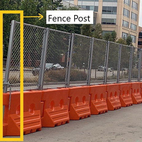 Fence Post for Water Filled Barricade