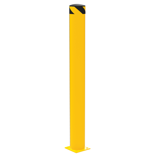 Steel Pipe Safety Bollard 62 In. x 6-1/2 In. - Base Plate Mounted