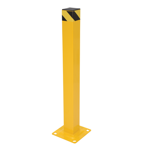 Square Steel Pipe Safety Bollard 42 In. x 4 In. - Base Plate Mounted