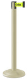 Pacific Sand Finish Caution-Please Do Not Enter Belt 12.5" Rounded Modern Contempo Retractable Belt Stanchion