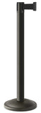 Wrinkle Black Finish Black Belt 12.5" Rounded Modern Contempo Retractable Belt Stanchion