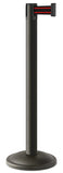 Wrinkle Black Finish Black/Red Belt 12.5" Rounded Modern Contempo Retractable Belt Stanchion