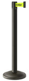 Wrinkle Black Finish Caution-Please Do Not Enter Belt 12.5" Rounded Modern Contempo Retractable Belt Stanchion