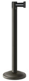 Wrinkle Black Finish Silver/Black Belt 12.5" Rounded Modern Contempo Retractable Belt Stanchion