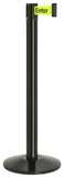 Gloss Black Finish Caution-Please Do Not Enter Belt 14" Sloped Modern Contempo Retractable Belt Stanchion