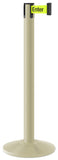 Pacific Sand Finish Caution-Please Do Not Enter Belt 14" Sloped Modern Contempo Retractable Belt Stanchion