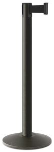 Wrinkle Black Finish Black Belt 14" Sloped Modern Contempo Retractable Belt Stanchion