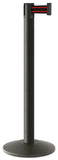 Wrinkle Black Finish Black/Red Belt 14" Sloped Modern Contempo Retractable Belt Stanchion