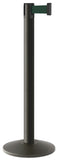 Wrinkle Black Finish Forest Green Belt 14" Sloped Modern Contempo Retractable Belt Stanchion