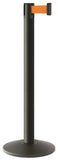 Wrinkle Black Finish Orange Belt 14" Sloped Modern Contempo Retractable Belt Stanchion