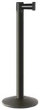 Wrinkle Black Finish Silver/Black Belt 14" Sloped Modern Contempo Retractable Belt Stanchion