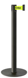 Wrinkle Black Finish Caution-Please Do Not Enter Belt 14.5" Slim Modern Contempo Retractable Belt Stanchion