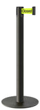 Wrinkle Black Finish Do Not Enter-Temporarily Closed Belt 14.5" Slim Modern Contempo Retractable Belt Stanchion