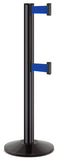 Gloss Black ADA Compliant Double-Belted Stanchion