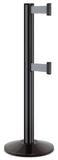 Gloss Black ADA Compliant Double-Belted Stanchion