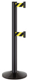 Gloss Black ADA Compliant Double-Belted Stanchion