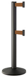 Wrinkle Black ADA Compliant Double-Belted Stanchion